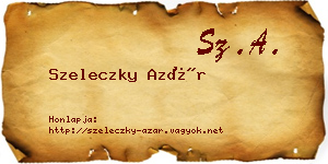 Szeleczky Azár névjegykártya